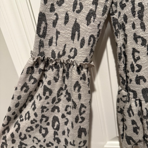 Altar'd State Gray Black Leopard Print Blouse - Picture 8 of 11